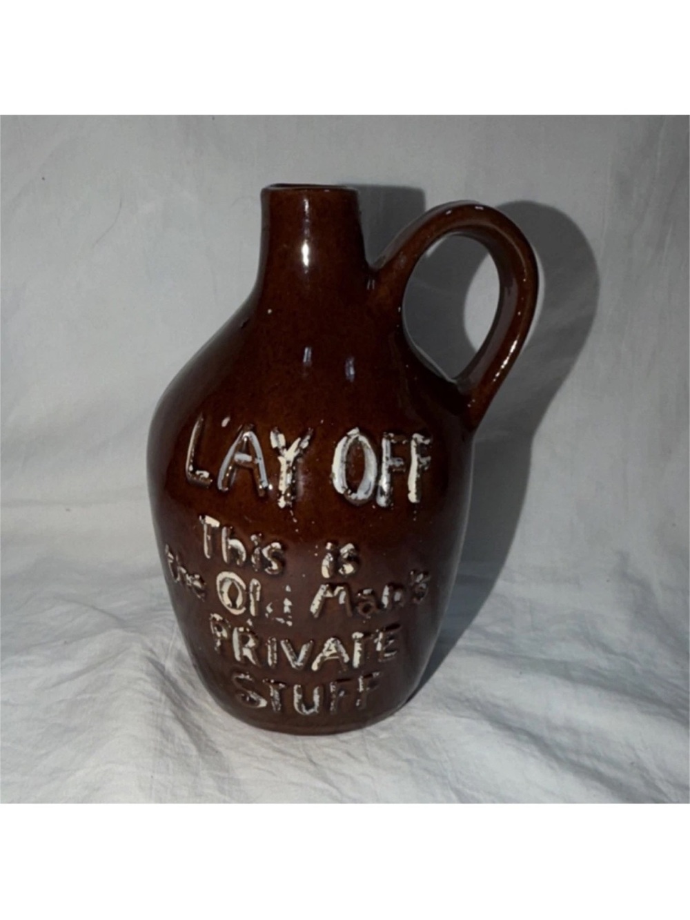 Vintage "Lay Off This Is The Old Man's Private Stuff" Ceramic Mini Jug